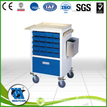 BDT212 Easy clean Hospital abs trolley pharmacy medicine cabinet